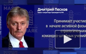 Песков: Путин во вторник будет наблюдать за активной фазой учений "Океан-2024"