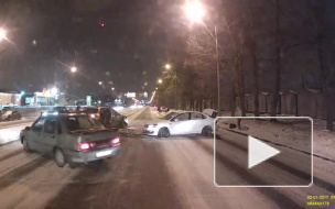 В сети появилось видео момента массового ДТП на Витебском проспекте