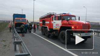 Жуткие фото: в Петербурге в легковушку на скорости въехал "пухтовоз"