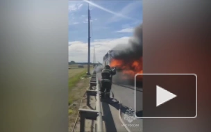 Спасатели потушили загоревшийся автобус, направлявшийся в Москву