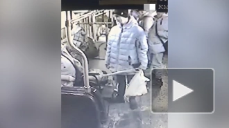 Пытавшийся выйти из троллейбуса россиянин разбил топором окно и попал на видео