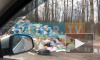 На Петрозаводском шоссе загорелся мусоровоз