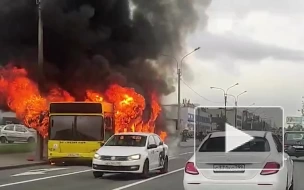 Видео: на Планерной улице сгорел автобус