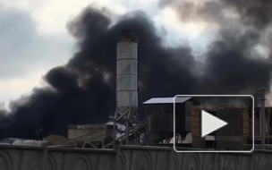 Мощный пожар на производственной базе в Анапе сняли на видео