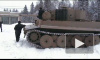 Реплика танка"Тигр I" в движении.The tank "Tiger I" a test drive.