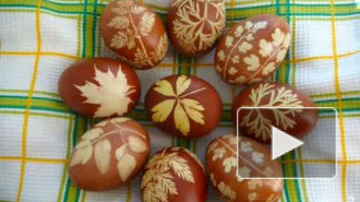 Как красить яйца в луковой шелухе с узором, с зеленкой, мраморные или с рисунком