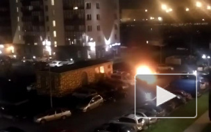 Появились фото и видео крупного автомобильного пожара в Кудрово