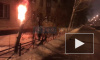 Появилось видео пожара на проспекте Народного Ополчения