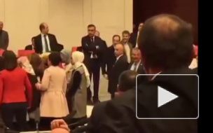 Женские бои без правил в Турецком парламенте попали на видео