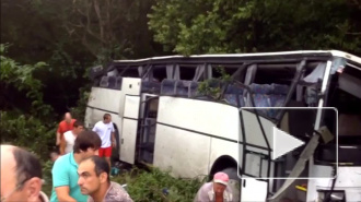 В Краснодарском крае опрокинулся автобус с детьми. Жертвами стали восемь ребят и трое взрослых