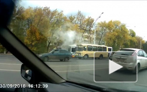 ДТП с пассажирским автобусом в Уфе попало на видео