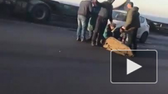 Появилось видео с места крупной аварии на ЗСД