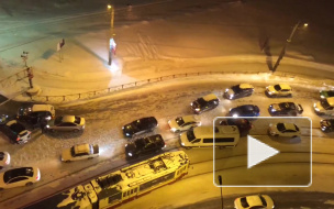 Въезд в Кудрово заблокировала авария