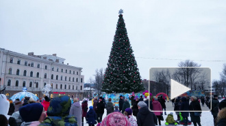 Видео: главный Дед Мороз страны зажег новогоднюю ёлку в Выборге