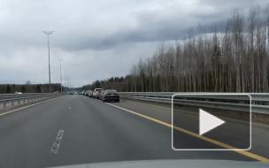 На трассе М-11 заметили гигантскую пробку из автомобилистов в ожидании заправки