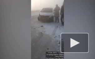 В Якутии десять машин столкнулись на трассе из-за густого тумана