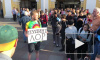 Видео: на акции у Гостиного двора задержали протестующего с плакатом "Пудинг лор"